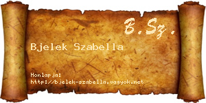Bjelek Szabella névjegykártya
